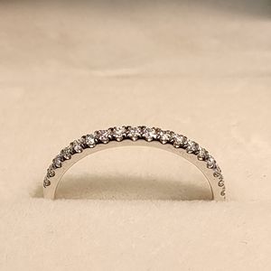 Moissanite and Sterling Stacker Ring